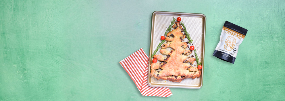 Christmas Tree Muffuletta Breadsticks}
