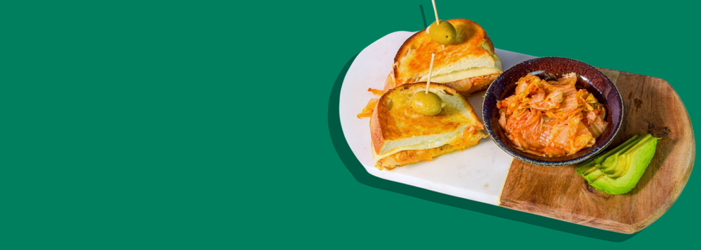 Grilled Cheese with Kimchi}