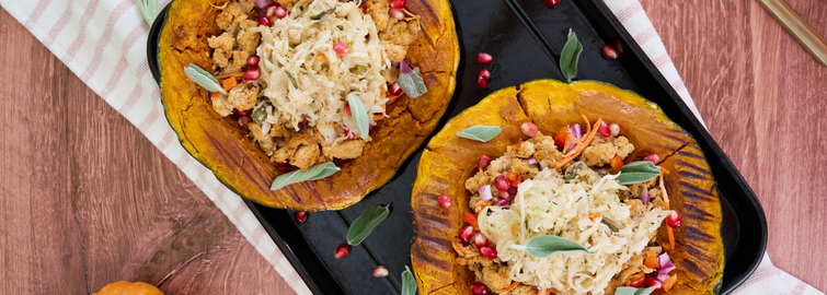 Sauerkraut Stuffed Squash