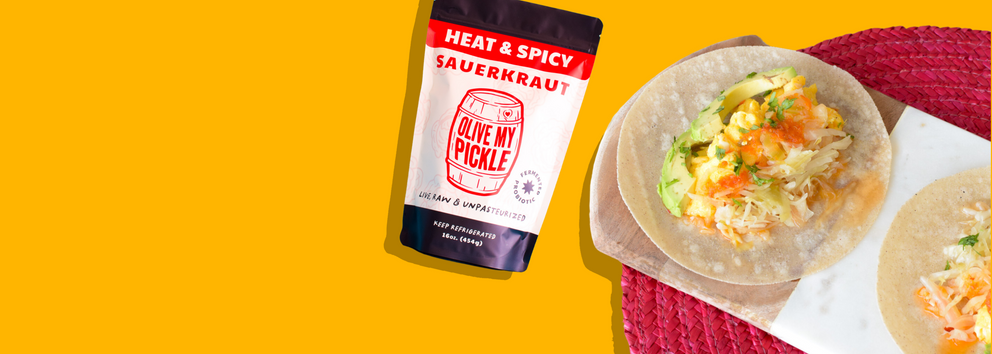 Probiotic Sauerkraut Breakfast Tacos}