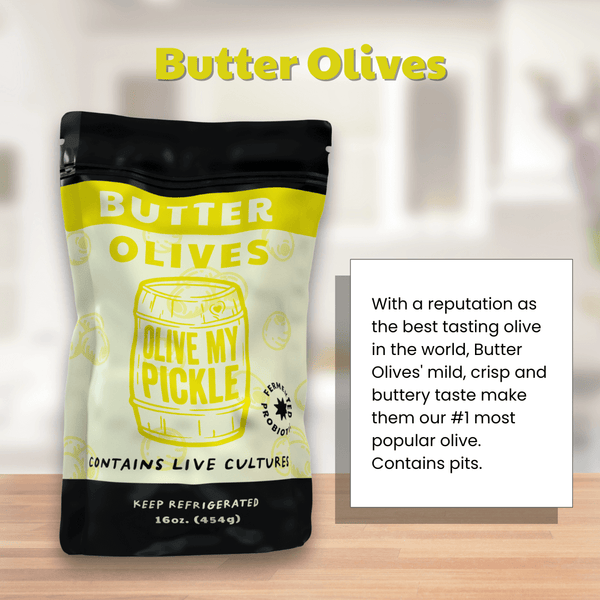 Castelvetrano "Butter" Olives with Pits, Naturally Fermented