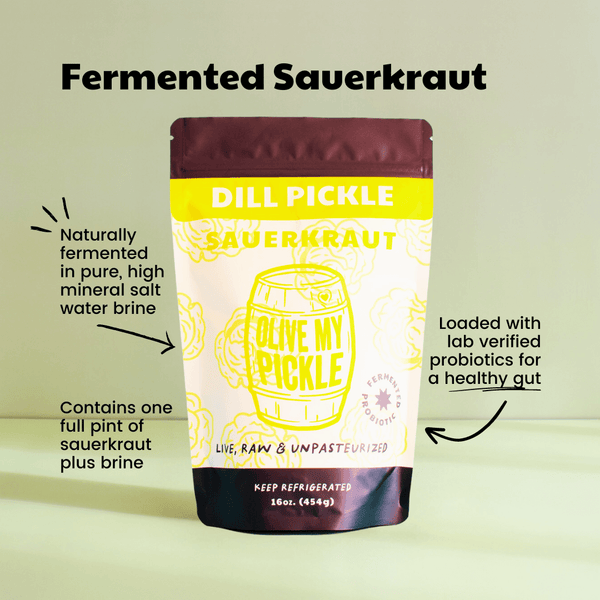 Dill Pickle Fermented Sauerkraut with Probiotics Olive My Pickle