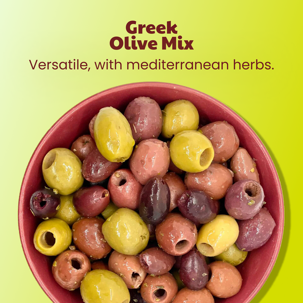 Pitted Greek Olive Mix, Naturally Fermented & Probiotic