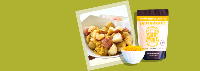 Turmeric Sauerkraut Potato Salad