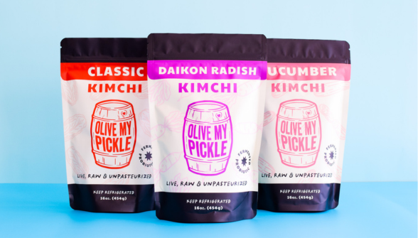 3 packets of fermented food: Daikon Radish Kimchi, Cucumber Kimchi, Pickle