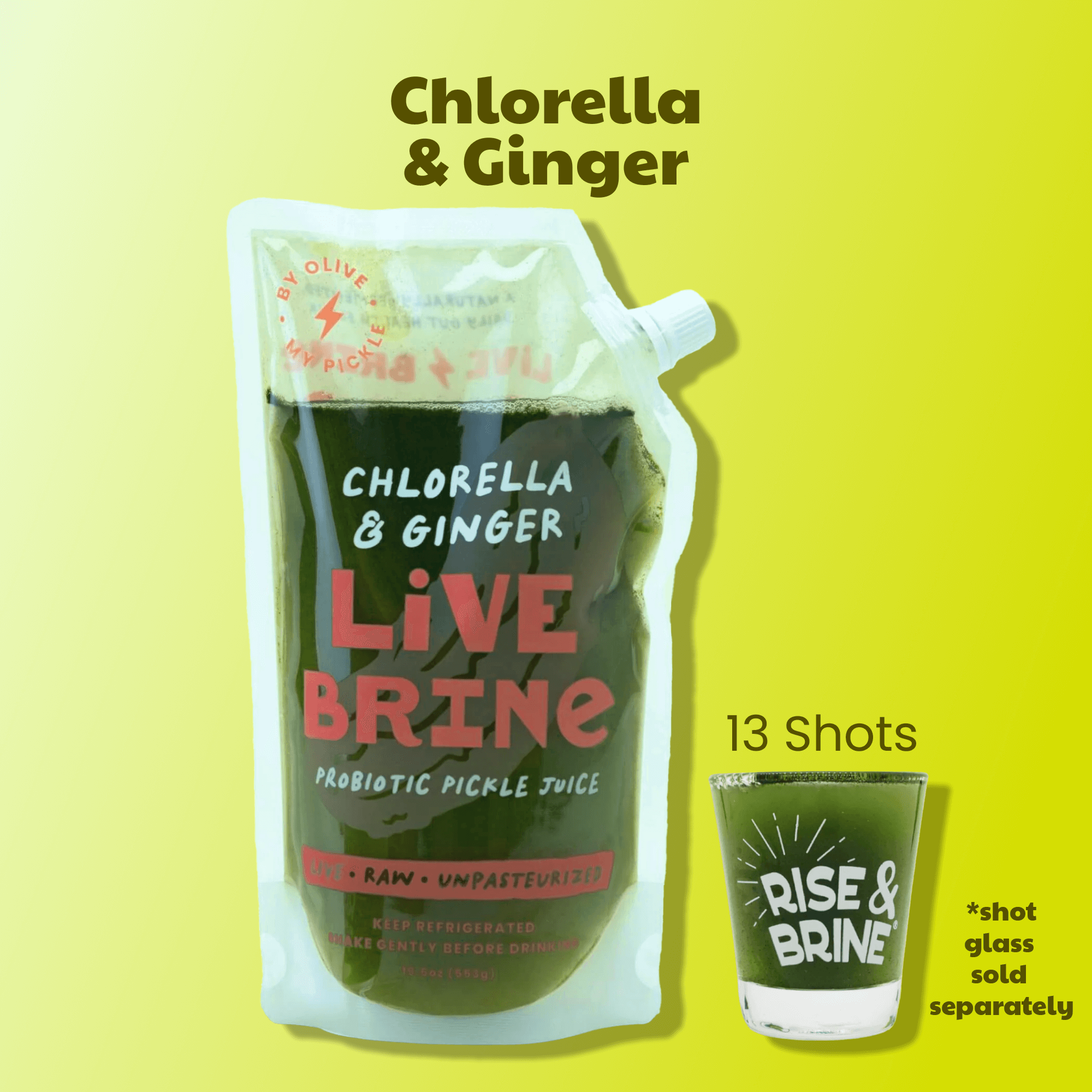 LiveBrine Probiotic Pickle Juice Chlorella & Ginger