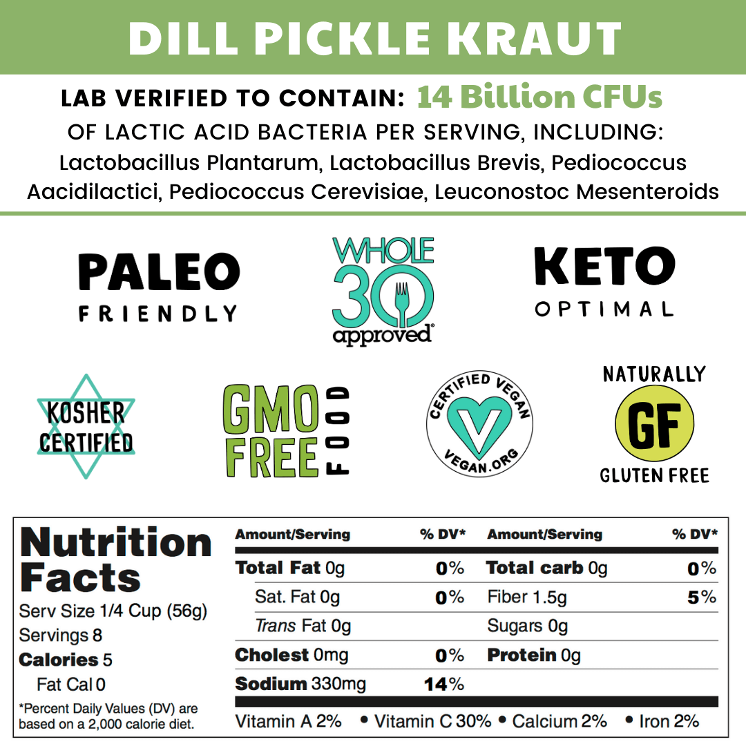 Dill Pickle Fermented Sauerkraut (3 PACK)