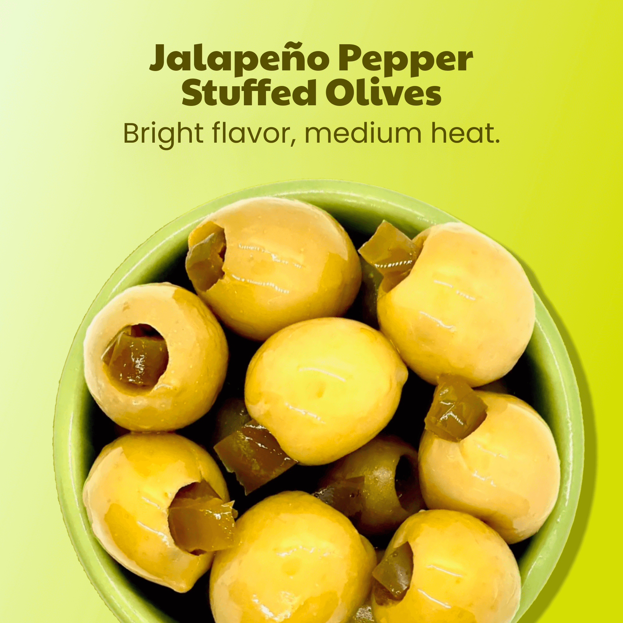 Jalapeno Pepper Stuffed Olives Fermented in Salt Water Brine