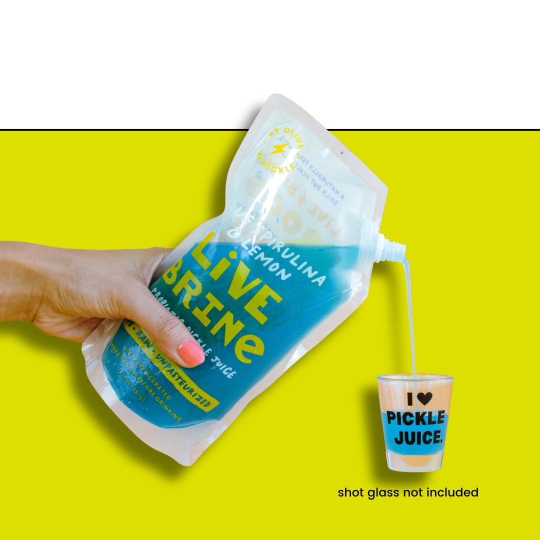 LiveBrine Probiotic Pickle Juice: Blue Spirulina & Lemon