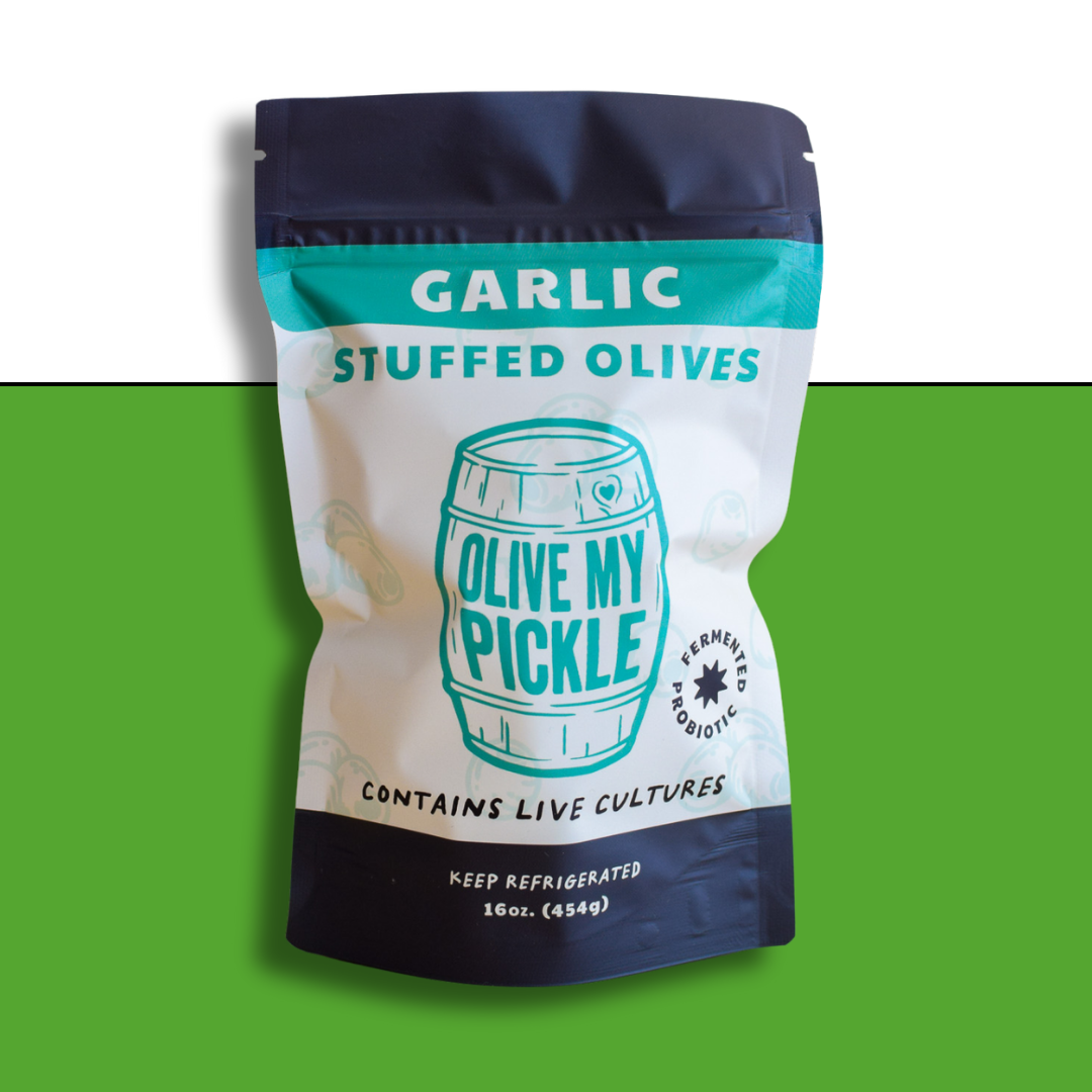 Garlic Stuffed Olives 1 | Probiotic Fermented Olives