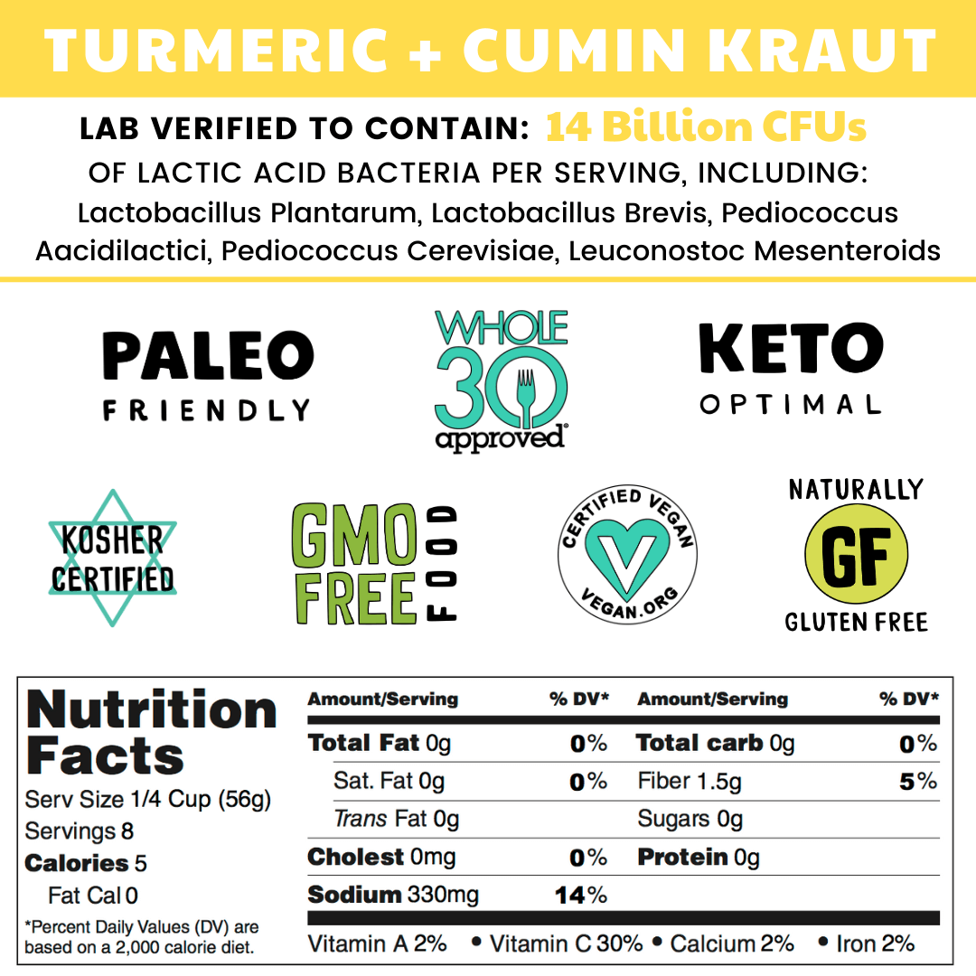 Turmeric + Cumin Fermented Kraut
