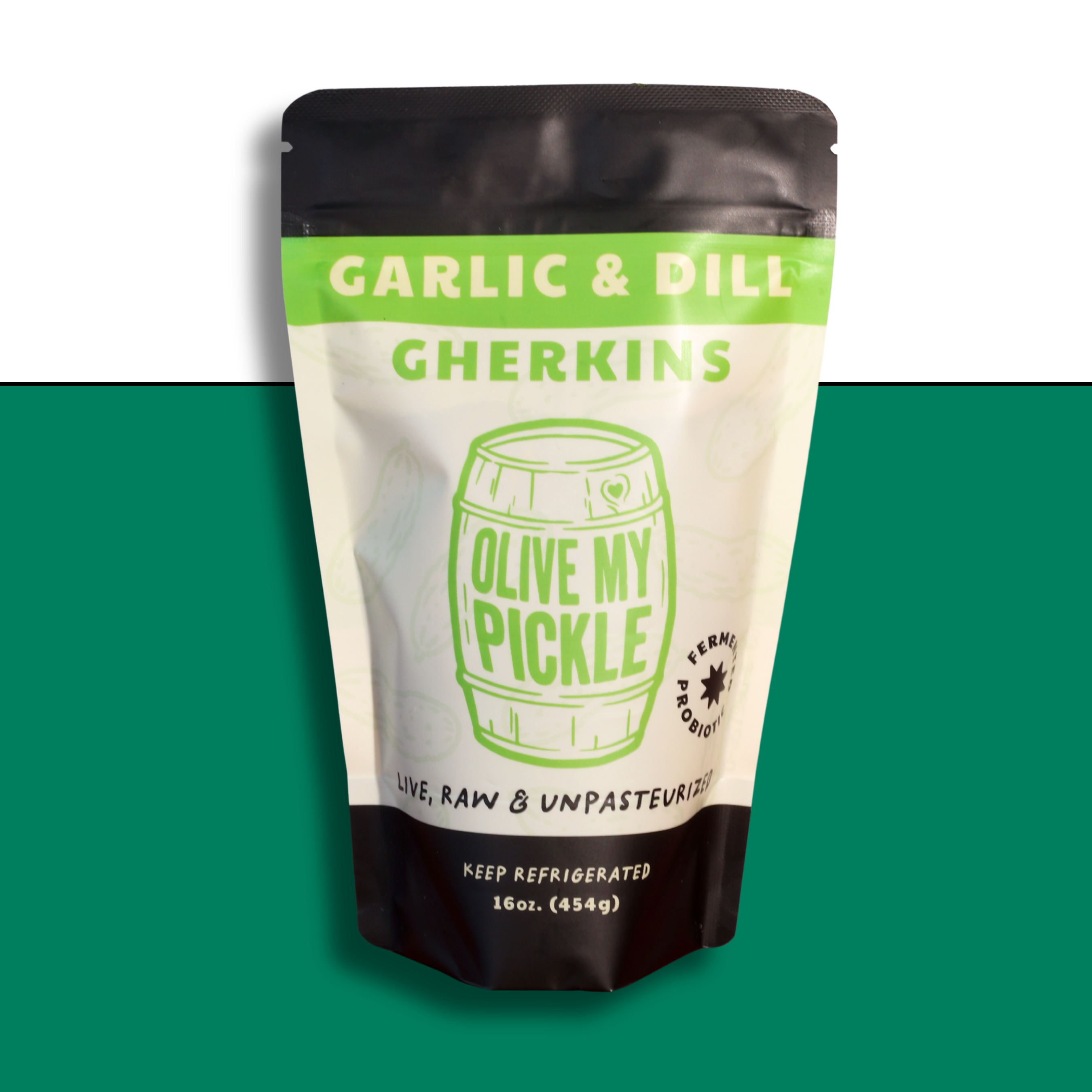 Garlic and Dill Gherkins 16 ounce package