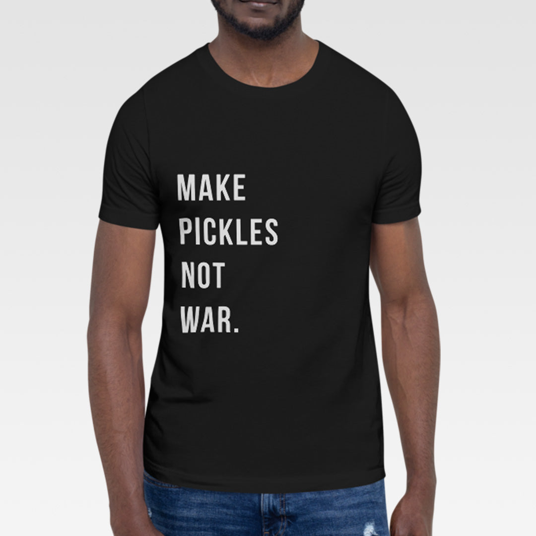 Make Pickles Not War Tee in Vintage Black