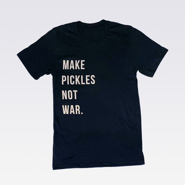 Make Pickles Not War Tee in Vintage Black